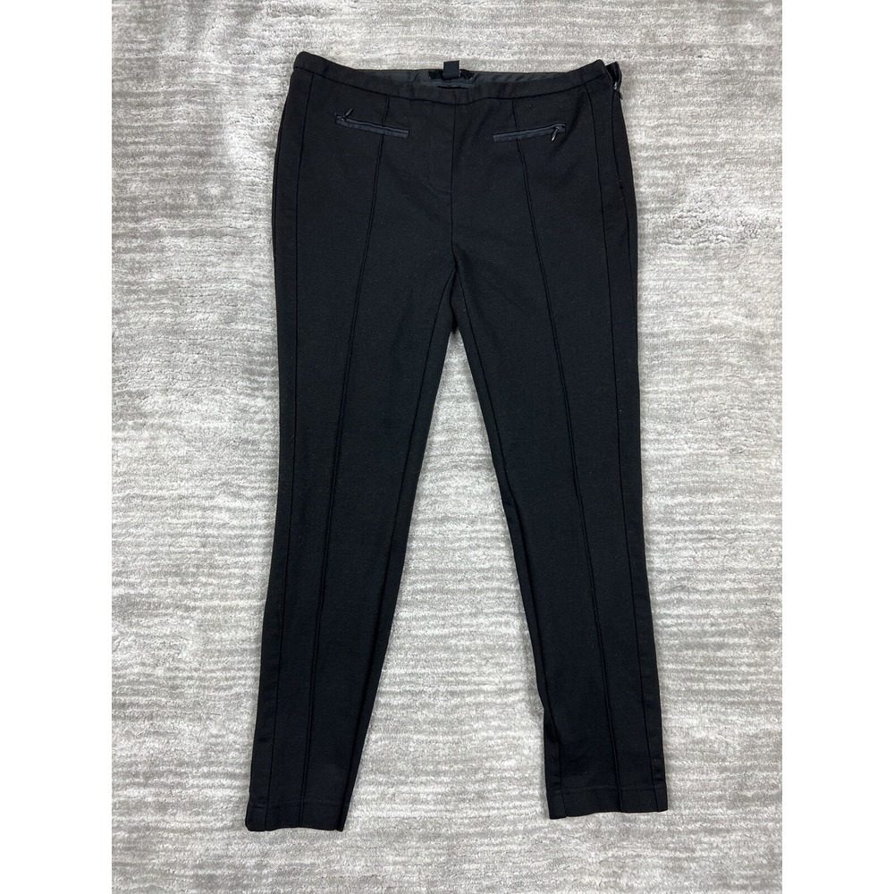 Forever 21 Dress Pants Womens L‎ Black Slim Fit High Rise Side Zip Front Seam